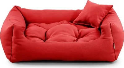 Image de Lit pour chien NEO - Lit confortable pour chien en tissu résistant, coussin pour chien durable de haute qualité (XS - 55x45, rouge)