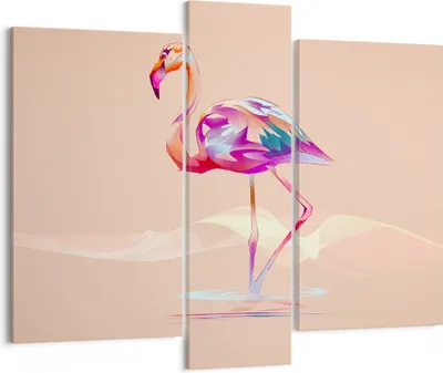 Produktbild von Bild auf Leinwand - Leinwandbild - Flamingo Vogel Wasser - 95x80cm - Wand Bild - Wanddeko - Leinwanddruck - Bilder - Kunstdruck - Wanddekoration - Leinwand bilder - Wandkunst - CB95x80-3839