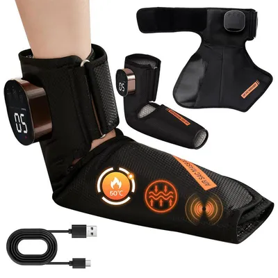 Produktbild von Fußmassagegerät Elektrisch Kabellos, Fußmassage mit Knetmassage, Vibration und Wärmefunktion, 3 Stufen, USB-C, 15-Minuten-Timer
