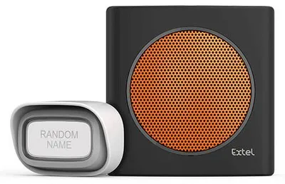 Produktbild von Drahtlose Türklingel mit 200 m Reichweite und 6 wählbaren Klingeltönen sowie Warnung bei niedrigem Batteriestand – diBi Flash Soft Orange – Extel – 081741