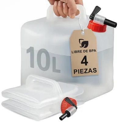 Immagine prodotto di Tanica d'acqua pieghevole Tanica d'acqua pieghevole 10 litri Con rubinetto Set da 4 pezzi