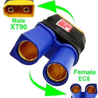 Produktbild von Adapterkabel XT90 Male auf EC5 Female Buchse LiPo Akku RC 90A