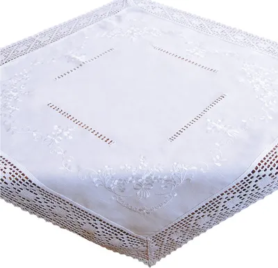 Produktbild von Tischdecke BRIT Häkelkante & Stick Landhausstil Polyester 85 x 85 cm