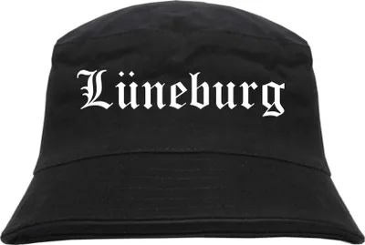 Produktbild von Lüneburg Fischerhut - Altdeutsch - bedruckt - Bucket Hat Anglerhut Hut Schwarz S/M