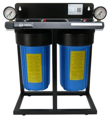Produktbild von 2-Stufen 10' BigBlue Hauswasserfilter Brunnen m. Manometer ohne Filter