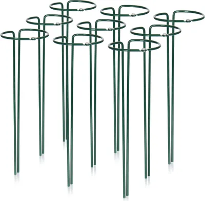 Produktbild von com-four® 9x Blumenhalter - Staudenhalter für Blumen (Höhe: 35 cm) - Pflanzenhalter als Blumenstütze, Rankengewächse, Rosenstütze, Stauden, Staudenring rund für den Garten, Balkon, Terrasse
