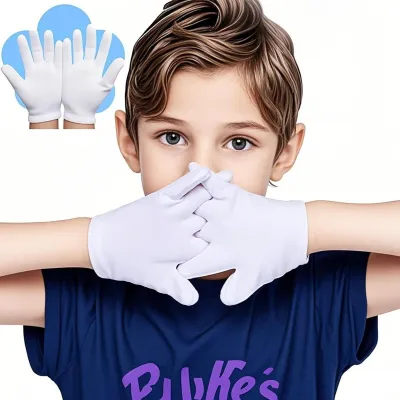 Obrázek produktu pro Bavlněné rukavice pro děti - hydratační bílá tkanina