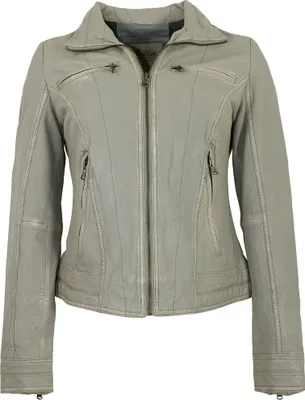 Produktbild von J. Gillie - Damen Lederjacke Lammnappa hellgrau antik Größe 38