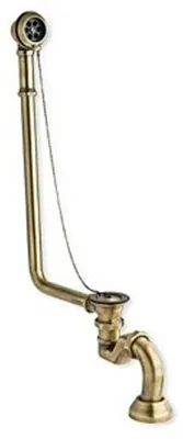 Produktbild von Ab und Überlauf System inkl. Siphon für Nostalgie Badewanne Sicilia, Toscane, San Sebastian, Roma - Altgold