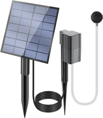 Immagine prodotto di Pompa solare per l'aerazione dei laghetti | Pompa solare da 2,5 W a doppia modalità per vasche da esterno e laghetti.