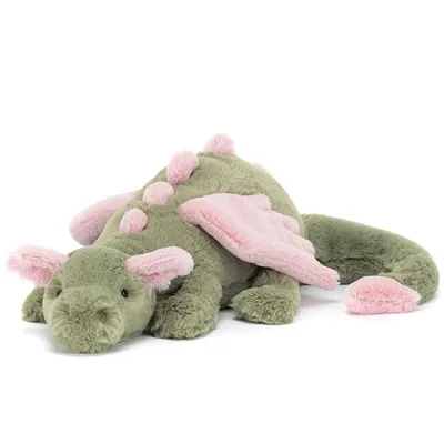 Produktbild von Plüschtier Drachenkissen Dino - 80cm - Süßes & Beruhigendes Kuscheltier Spielzeug - Matchagrün