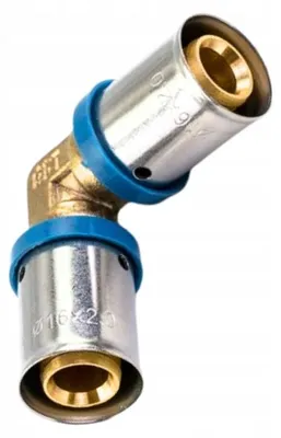 Produktbild von PEX Presswinkel 16x16 mm Messing U-Kontur für Aluverbundrohr 10 bar Alupex