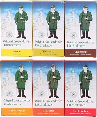 Produktbild von Crottendorfer - 6er Set - Vanille, Waldhonig, Adventsduft, Winter-Orange, Zimtapfel, Kaminzauber