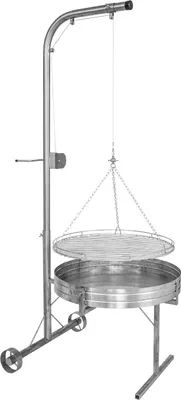 Produktbild von Schneider fahrbare Grillstation aus Edelstahl Grillrost Ø 100 cm Schwenkgrill Schwenker