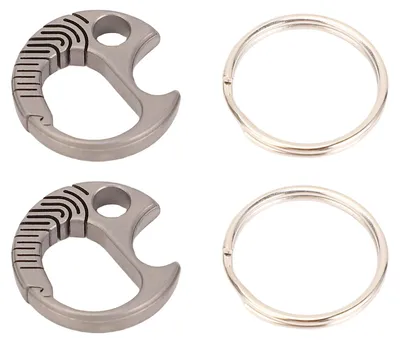 Produktbild von 2 Stück tragbarer Schlüsselanhänger aus Ti-Legierung, Flaschenöffner, Outdoor-Schlüsselanhänger, Schnalle, Schlüsselhalter für Camping, Wandern