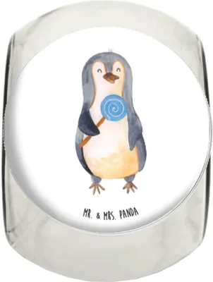 Produktbild von Mr. & Mrs. Panda Teedose Pinguin Lolli XL 2000ml - Weiß - Geschenk, Kaffeedose, Bonboniere, Heißhunger, gewürzglas, Naschen, Vorratsbehälter, Aufbewahrungsdose, Spruch