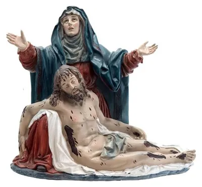 Harzfigur Jungfrau der Frömmigkeit, handbemalt, 19 cm