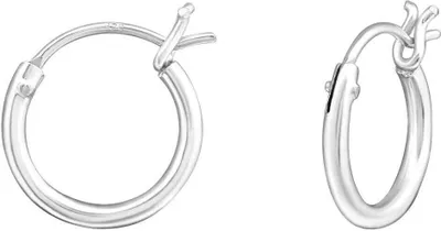 Produktbild von 925 Sterling Silber Creolen Ohrringe Stärke 1,2mm mit französischem Verschluss 10-25mm Größe - 10 mm