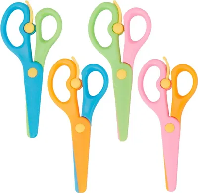 Produktbild von 4 Stück Kinderschere, Kunststoffmesser, 13,7 cm, Papierschere