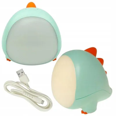 Obrázek produktu pro Noční lampička LED DINO, zelená, 1,6W, 1200mAh, pro děti, stolní lampa, kabel USB