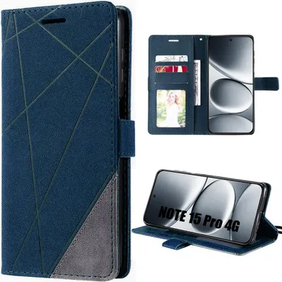 Image de Coque pour Xiaomi Redmi Note 15 Pro 4G, Protection Synthécuir Antichoc Anti-Rayures Bleu Marine