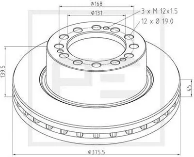 Obrázok produktu pre Brzdový Kotouč Saf Fi375Mm, 12 Otvorů