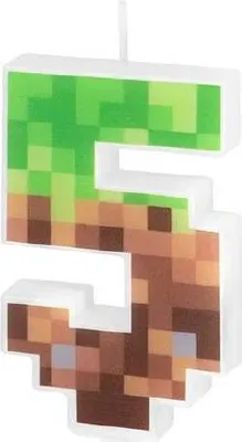 Image de Bougie Minecraft 7 cm numéro 5 - Party Pal
