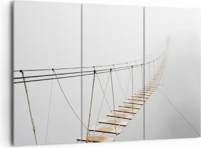 Produktbild von Bild auf Leinwand - Leinwandbild - 3 Teile - Brücke ausgesetzt Nebel - 165x110cm - Wand Bild - Wanddeko - Wandbilder - Leinwanddruck - Bilder - Wanddekoration - Leinwand bilder - CE165x110-5018