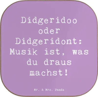 Produktbild von Mr. & Mrs. Panda Untersetzer für Gläser Spruch Didgeridoo Musik - Lavendeltraum - Geschenk, Technik, gläseruntersetzer, Tischuntersetzer, Instrument, Musiker, spirituell