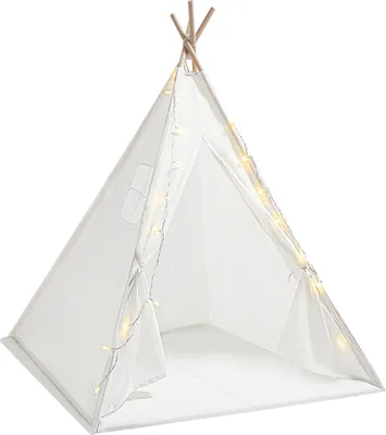 Produktbild von Zelt für Kinderzimmer Kinderzelt Weiß 1-3 Kinder mit Licht für Innenräume Wohnzimmer, , Schlafzimmer