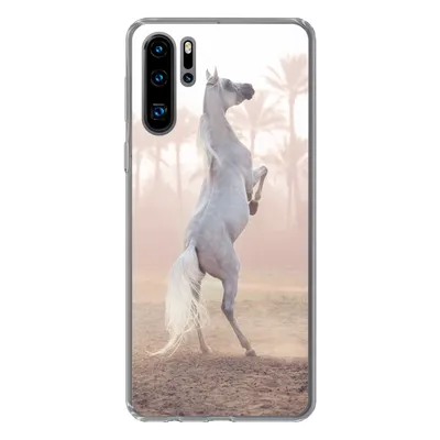 Produktbild von MuchoWow® Handyhülle Schutzhülle Hülle für Huawei P30 Pro Pferd - Sand - Palme Silikon Softcase Handy Hülle - Schutzdeckel