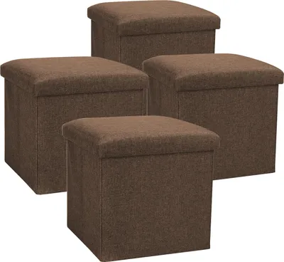 Produktbild von COM-FOUR® 4x Faltbarer Hocker - Sitzhocker mit Stauraum - Aufbewahrungsbox- 40 L