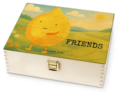 Produktbild von Mr. & Mrs. Panda Tee Organizer Beste Freunde Zitrone Design - Weiß - Geschenk, Teebox, Teedose, Fehlende Keywords, Aufbewahrung, Box, für Paare, Lustige Sprüche