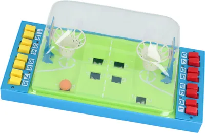Imagen del producto de Juguete interactivo para jugar al baloncesto, que mejora la destreza manual. Mesa para dos jugadores, color azul