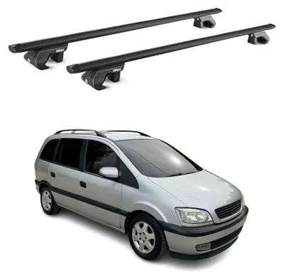 Image de Barres de toit transversales pour Opel Zafira A 1999-2005 Aluminium Noir ABE, Image générée par une IA