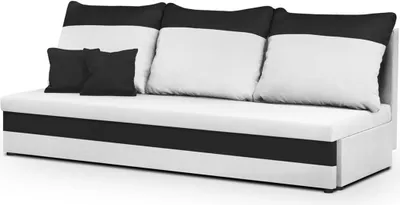 Produktbild von 3-Sitzer-Sofa mit Schlaffunktion GUSTAV - Weiß/Schwarz