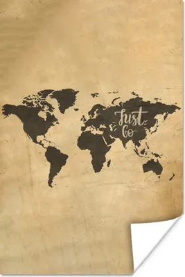 Produktbild von MuchoWow® Poster Weltkarte - Zitat - Beige 40x60 cm - Plakate für die Wand - Poster Babyzimmer