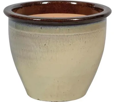 Produktbild von Pflanztopf FloraSelf Lucca Keramik glasiert Ø 31 cm H 27 cm braun creme