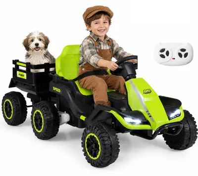 Produktbild von KOMFOTTEU Elektrotraktor 24V mit abnehmbarem Anhänger für Kinder ab 3 Jahren