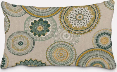 Produktbild von SCHÖNER LEBEN. Kissenhülle Mandalas natur grün verschiedene Größen Größe 30x50cm (HxB) 30x50cm (HxB) Größe