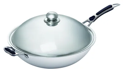 Produktbild von Bartscher 105981, Rund, Wok/Stir-Fry pan, Edelstahl, Edelstahl, 6 l, 360 mm