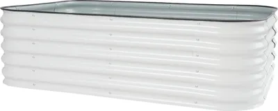 Immagine prodotto di Fioriera - Fioriera rettangolare in metallo - 195x60x43 cm - Per esterni - Autoportante - Per fiori e piante verdi - Grigio chiaro