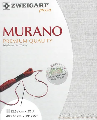 Obrázek produktu pro Počítací látka MURANO Zweigart Precut 32 ct. 3984 barva 7011 světle šedá, vyšívací látka pro vyšívání 48x68 cm