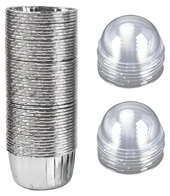 50 Alufolie-Cupcake-Förmchen, Muffinförmchen, 3,8 cm Ø, silber