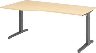 Produktbild von bümö Schreibtisch Serie-XB - Nachbildung Ahorn, Gestell: Graphit, Größe:  180 x 100 cm