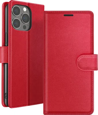Produktbild von Zanaé, Klappetui iPhone 13 Pro mit Kartenhalter und Magnetklappe, Rot