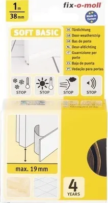 Produktbild von fix-o-moll Türdichtung SOFT BASIC selbstklebend braun 1 m x 38 mm