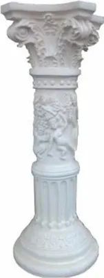 Produktbild von Casa Padrino Barock Deko Säule Weiß H. 77 cm - Edle Wohnzimmer Deko Säule - Deko Accessoires im Barockstil