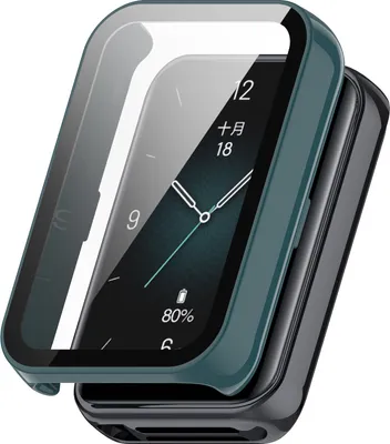 Produktbild von Für Honor Band 9 Kunststoff Smart Watch Hülle + H9 Schutz Hart Glas Grün