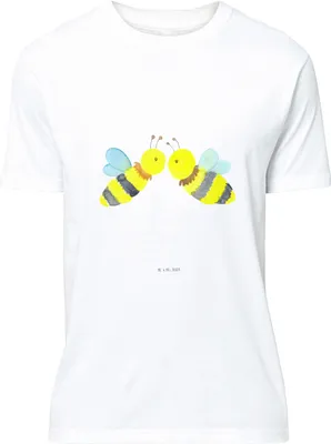 Produktbild von Mr. & Mrs. Panda Tshirt Biene Liebe - Weiß - Geschenk, T-Shirt, mit Aufdruck, Shirt, S, Jersey-Shirt